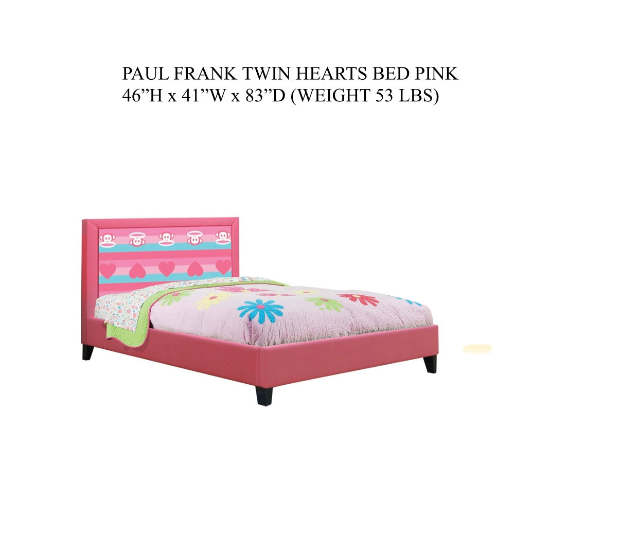 Najarian Furniture Twin Bed- Paul Frank Pink