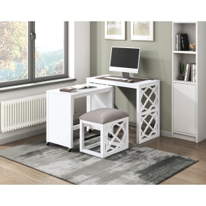 3-Piece Desk with Stool ( white )