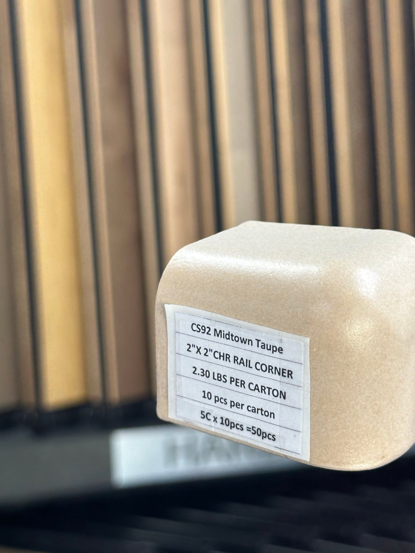 Mohawk TILE: T641-CS92 2X2 CHR RAIL CORNER CITISCAPE MIDTOWN TAUPE
