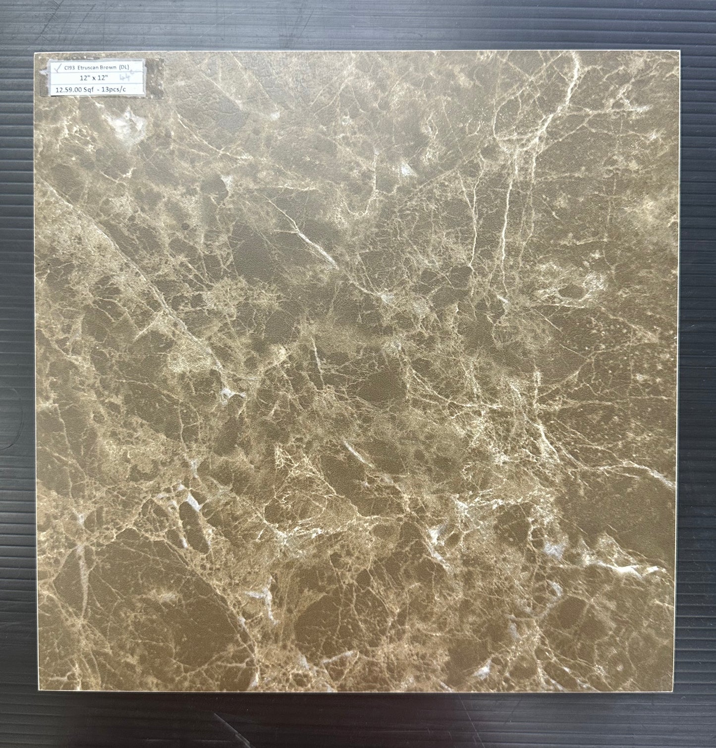 DATILE Floor Tile: CI93 ETRUSCAN BROWN FT 12" X 12"