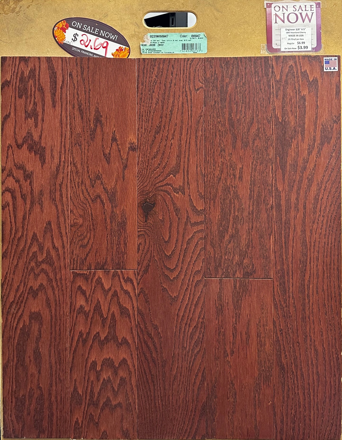 Shaw Engineering Hardwood Floor Cherry 947