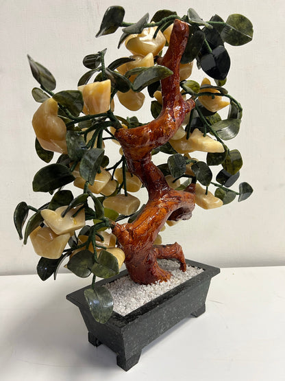 Rare Oriental Jade Stone Bonsai Tree Art Statue Centerpiece SP3