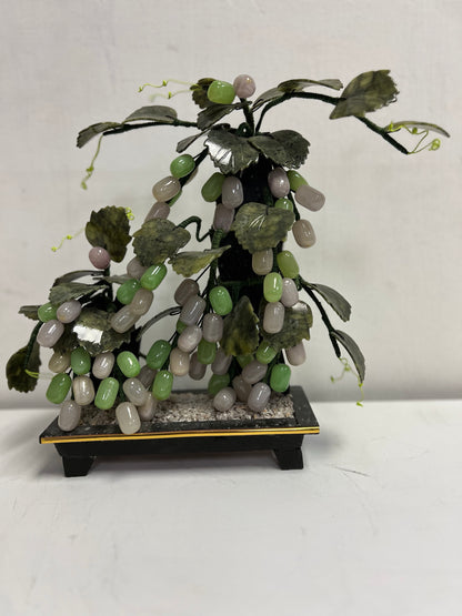 Rare Glass Grape Tree Art Statue Centerpiece SP12