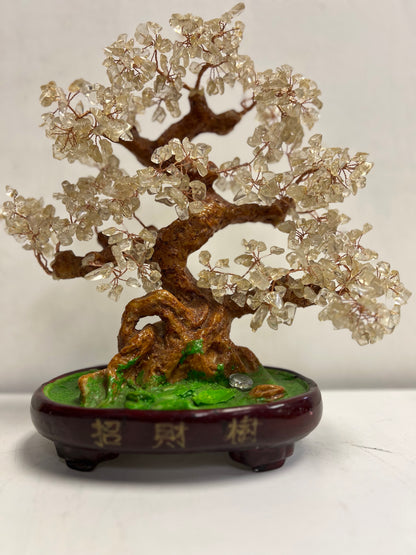 Rare Oriental Stone Beaded Bonsai Tree Art Statue SP15