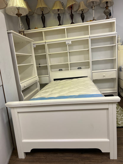 ORLEAN FURNITURE: Twin Bed Bookcase With Pier Bookcase - 1152-131 /133 /233/ 46(2)  White (5PCS)