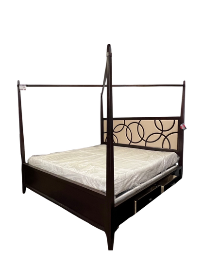 NAJARIAN FURNITURE: East King Bed with Drawers -CIRQUE Canopy